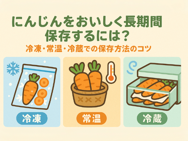 にんじんをおいしく長期間保存するには？冷凍・常温・冷蔵での保存方法のコツ