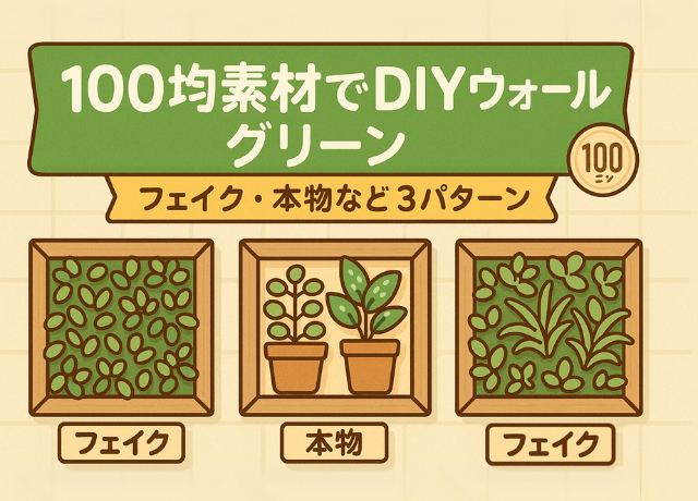 FV_ウォールグリーンを100均の素材でDIY！フェイク・本物など3パターンの作り方