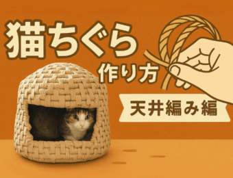 猫ちぐらの作り方　天井網編