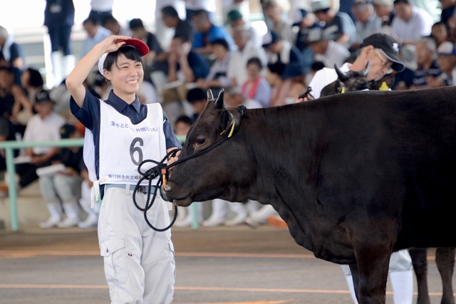 牛を引く女子高生