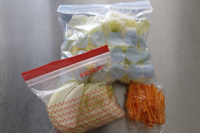 保存した野菜