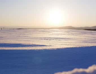 真冬の北海道の圃場