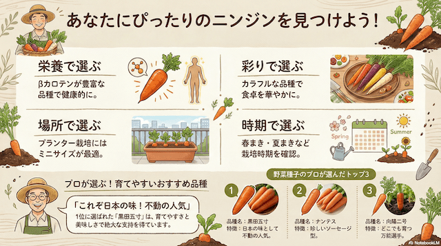 あなたにぴったりのにんじんを見つけよう。