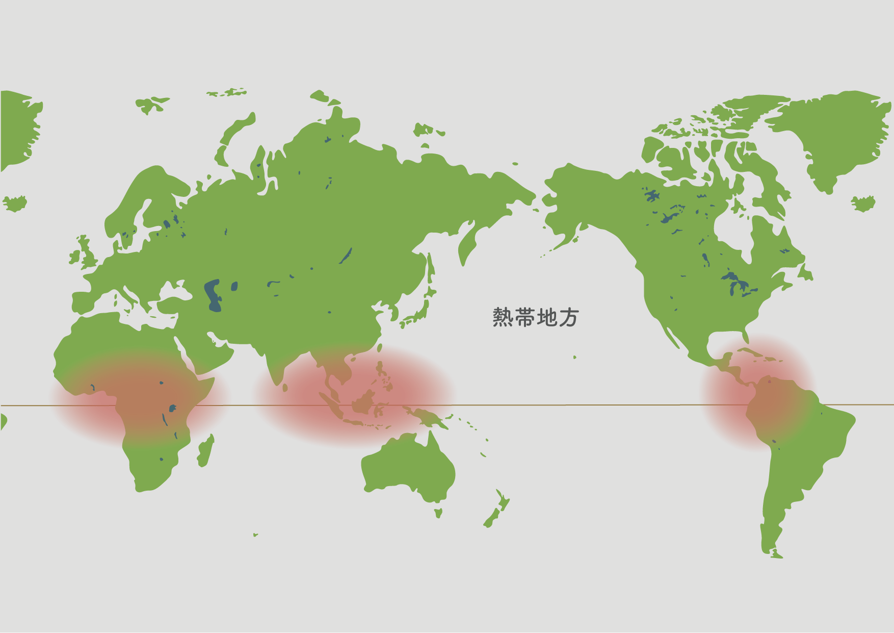 ゴムの木の原産地地図