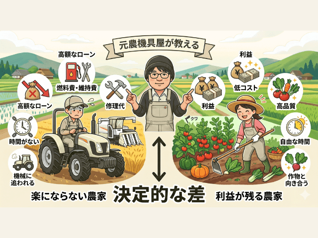 元農機具屋が教える「高い機械を買っても楽にならない農家」と「手作業でも利益が残る農家」の決定的な差