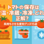 トマトの保存方法は、常温・冷蔵。冷凍、どれが正解？