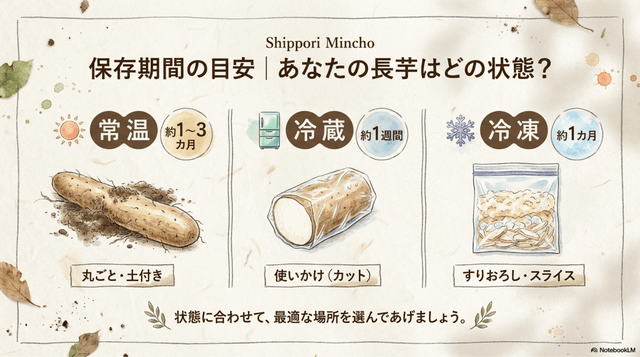 長芋の保存期間の目安