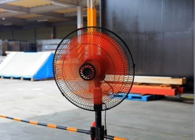 業務用扇風機 オレンジ 4枚羽根 高さ調整可能 Amazon.co.jp: 工業