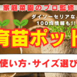 【家庭菜園のプロが解説】育苗ポットの使い方やサイズ選び。ダイソーセリアなど100均情報も!!