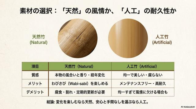 竹垣(天然と人工の違い)|メリット・デメリット