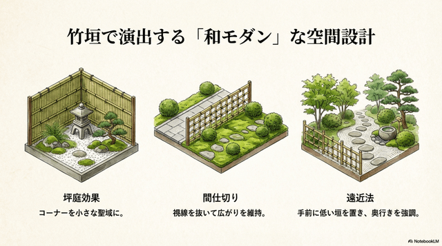 竹垣を使った庭作りのアイデア