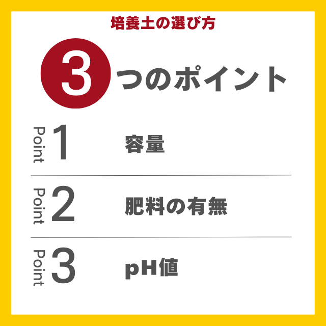 培養土選び方３つのポイント
