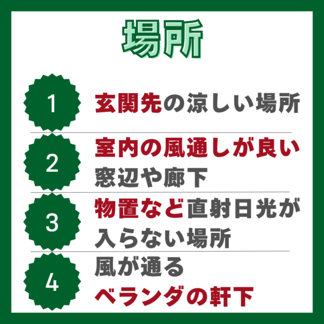 追熟に向いている場所
