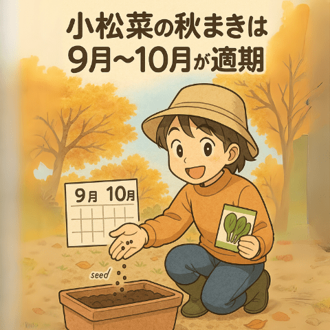 小松菜の秋まきは、9月〜10月が適期
