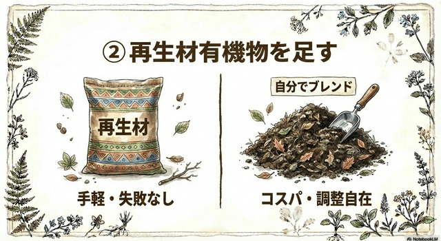 ②再生材or有機物を足すv