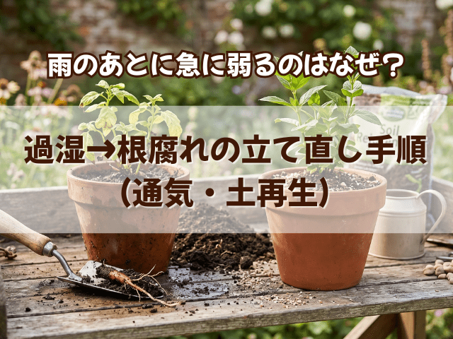 雨のあと急に弱るのはなぜ？過湿→根腐れの立て直し手順（通気・土再生）