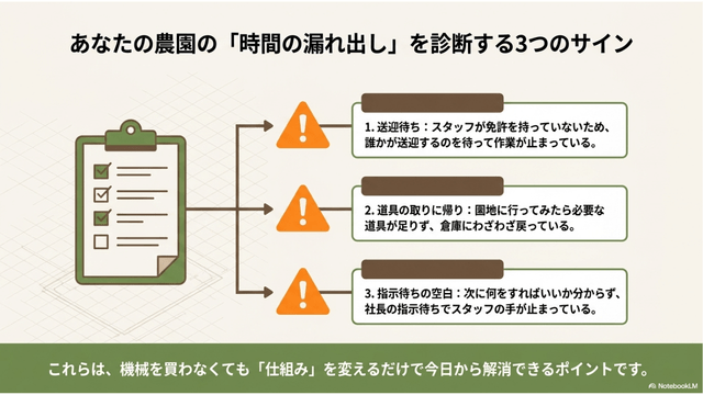 時間の漏れだしを診断する3つのサイン