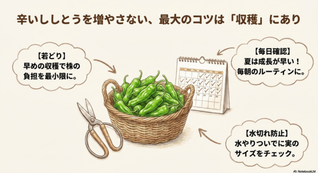 辛いししとうを増やさない収穫のコツ