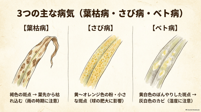 ニンニクの黄化で注意したい病気