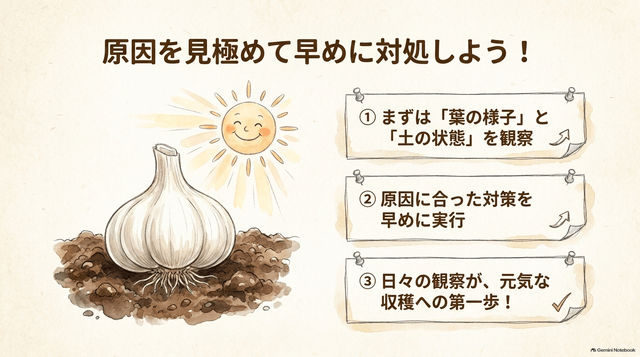 ニンニクの黄化は原因を見極めて早めに対処しよう