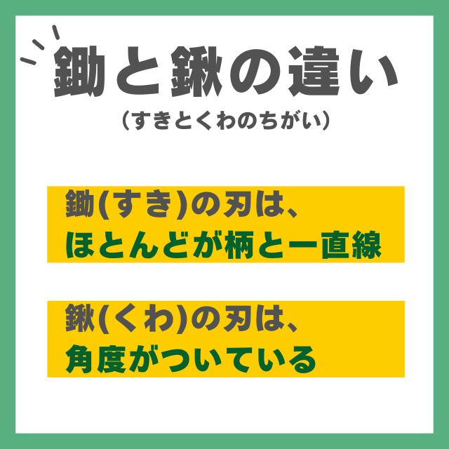 鋤と鍬の違い