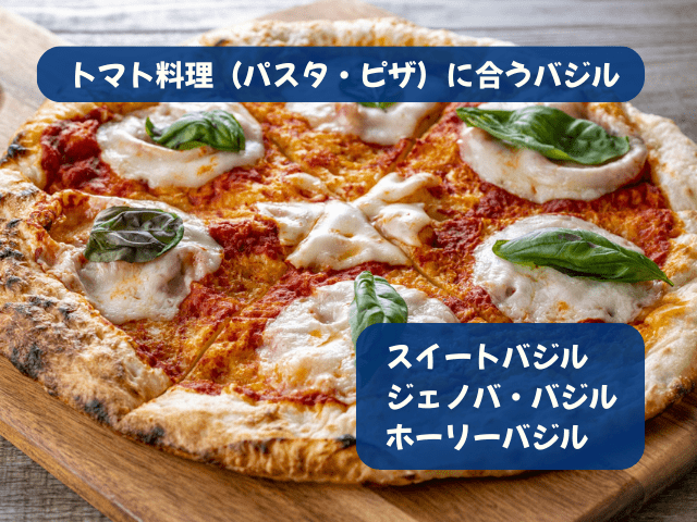 トマト料理（パスタ・ピザ）に合うバジル