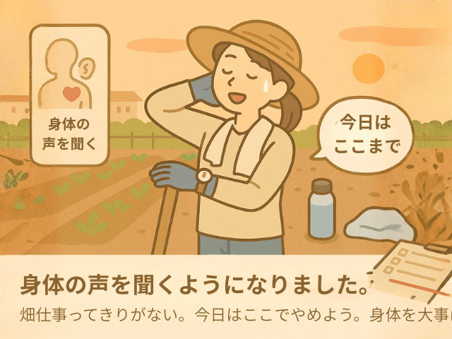 身体の声を聞くようになりました。