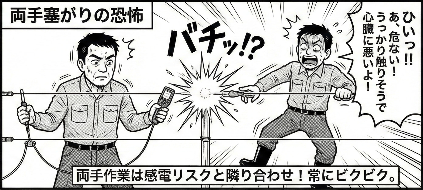 両手塞がりのリスク