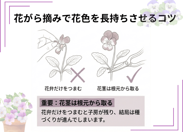 花がら摘みで花色を長持ちさせるコツ