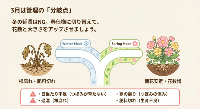 3月の管理がラナンキュラスの開花を左右する