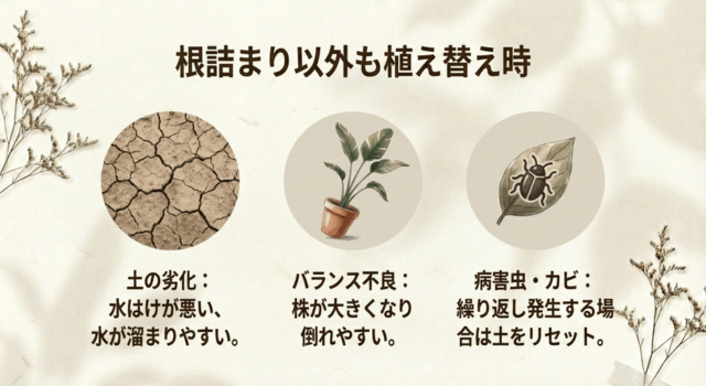 根詰まりじゃなくても植え替えしたほうがいいケース
