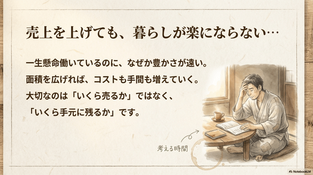 売り上げをあげても暮らしが楽にならない