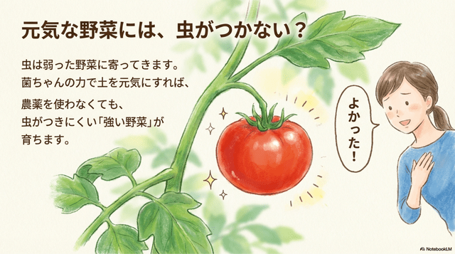 元気な野菜には、虫がつかない?