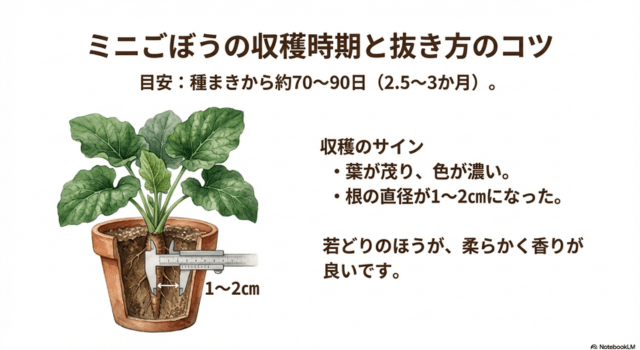 ミニごぼうの収穫時期と抜き方のコツ【折れ防止】