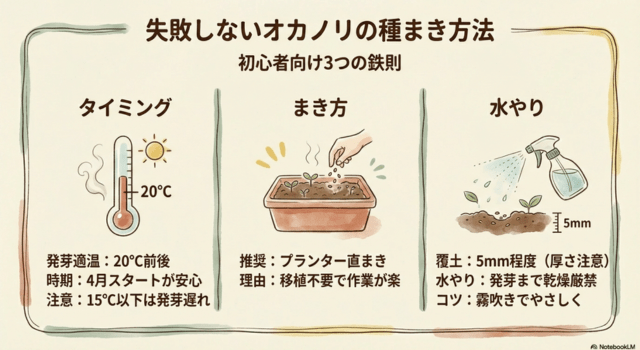 失敗しないオカノリの種まき方法|初心者向け3つの鉄則