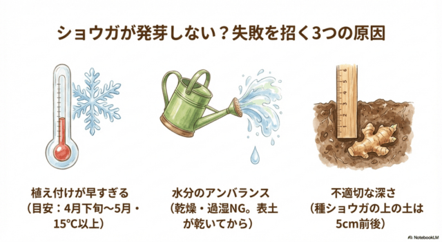 ショウガが発芽しない?失敗を招く3つの原因