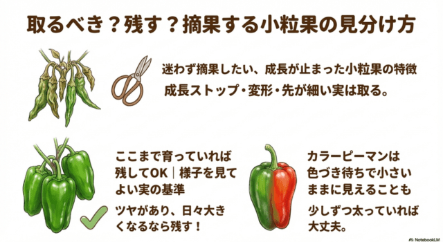 取るべき?残す?摘果する小粒果の見分け方