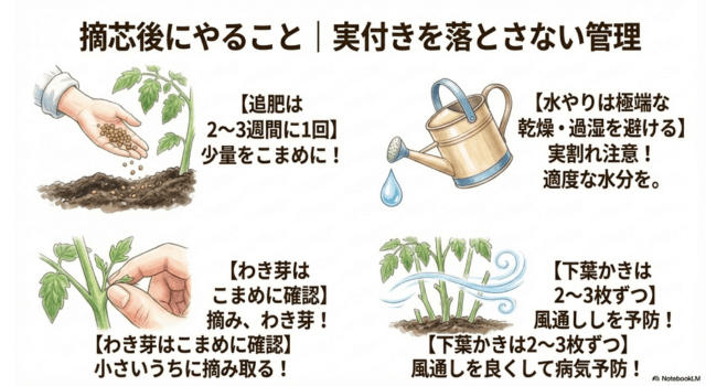 摘芯後にやること|実付きを落とさない管理