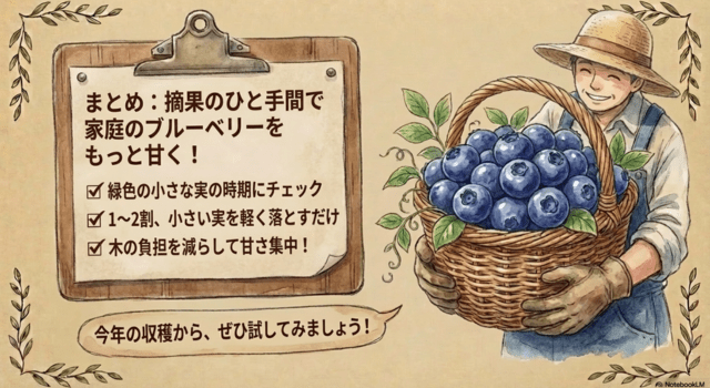 まとめ:摘果のひと手間で家庭のブルーベリーをもっと甘くしよう