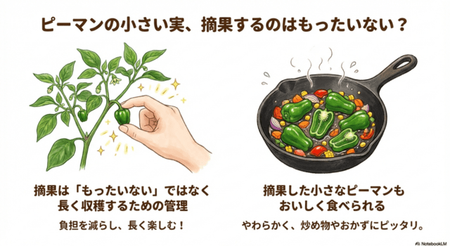 ピーマンの小さい実、摘果するのはもったいない?
