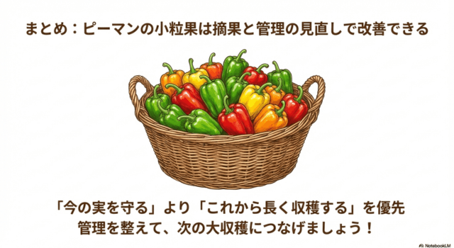 まとめ:ピーマンの小粒果は摘果と管理の見直しで改善できる