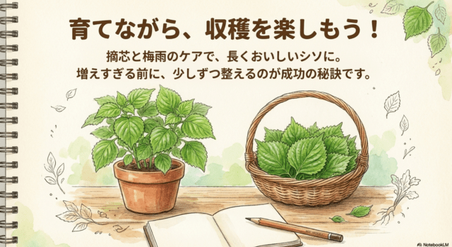まとめ|シソは摘芯と蒸れ対策を合わせると長く収穫しやすい
