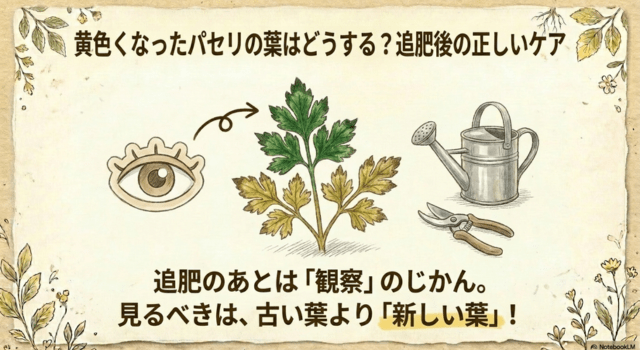 黄色くなったパセリの葉はどうする? 追肥後の正しいケア