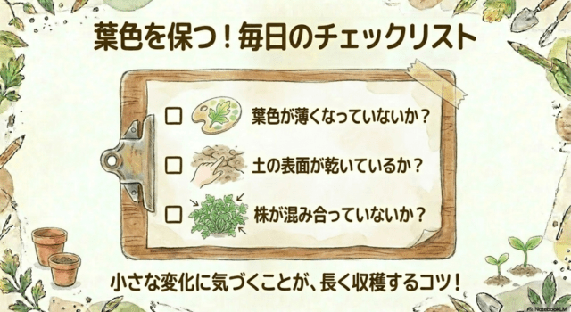 プランター栽培で葉色を保つ日常管理のコツ