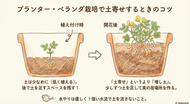 プランター・ベランダ栽培で土寄せするときのコツ