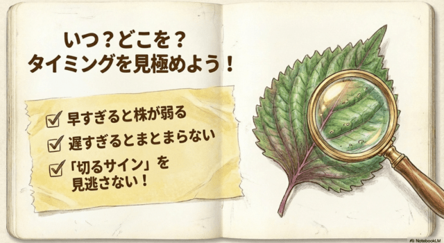 シソの摘芯はいつする?どこを切る?