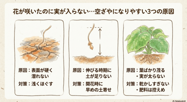 花が咲いたのに実が入らない…空ざやになりやすい3つの原因