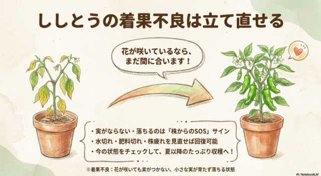 ししとうの着果不良は立て直せる