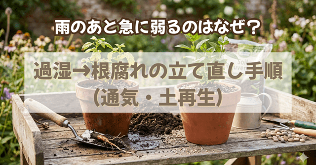 雨のあと急に弱るのはなぜ?過湿→根腐れの立て直し手順(通気・土再生)