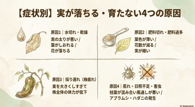 【症状別】実が落ちる・育たない4つの原因